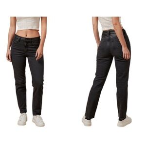 American Eagle Super High-rise ankle straight jeans with vegan leather 16 NWT